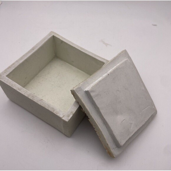 Evelyn Lamers Seascape Beach Slab Trinket Box Signed Carved Lidded Vintage Art - Picture 7 of 9